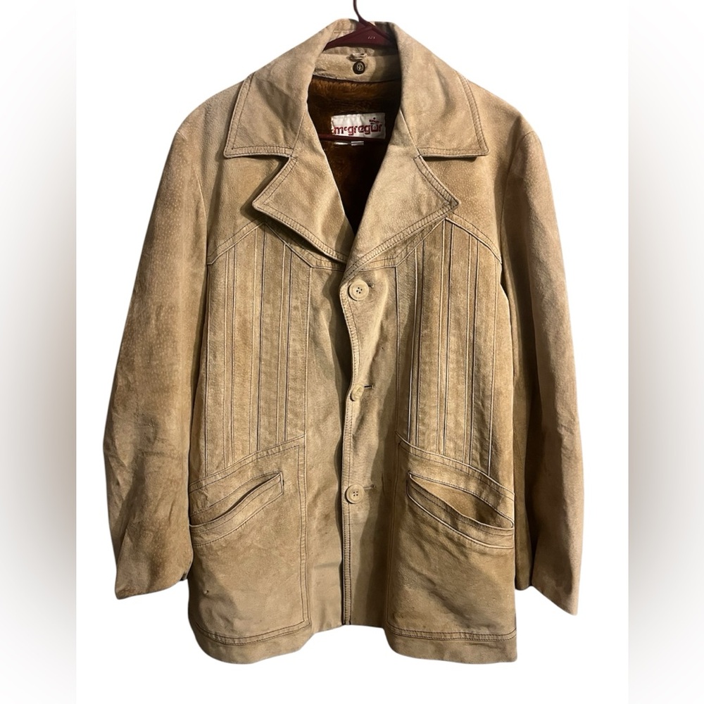 Vintage Mcgregor Suede Leather Fur Removable Liner Mens Size 38 Brown Vtg fall